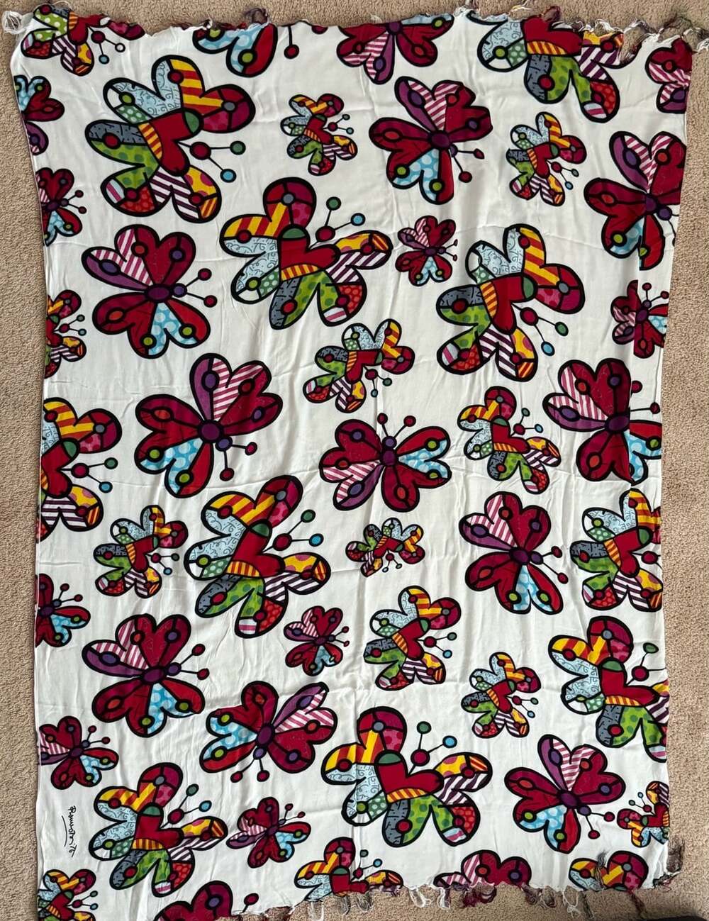 Romero Britto Butterfly Beach Coverup Multicolor Pop Art